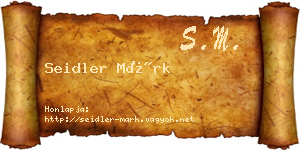 Seidler Márk névjegykártya
